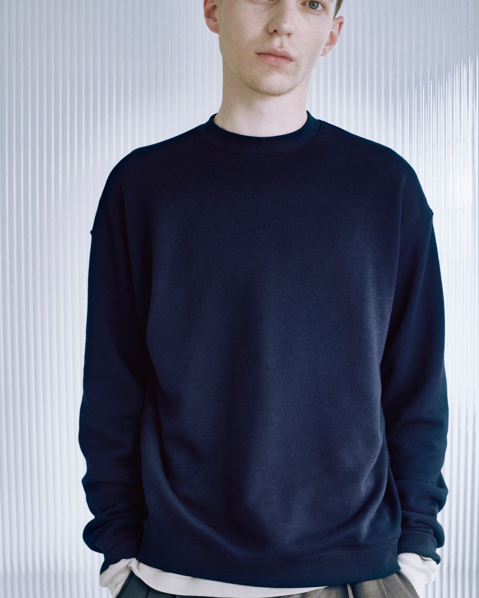 C/C Navy】sweat - Burrow GOODKNITTING